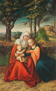 La Virgen María con Santa Ana sosteniendo al niño Jesús